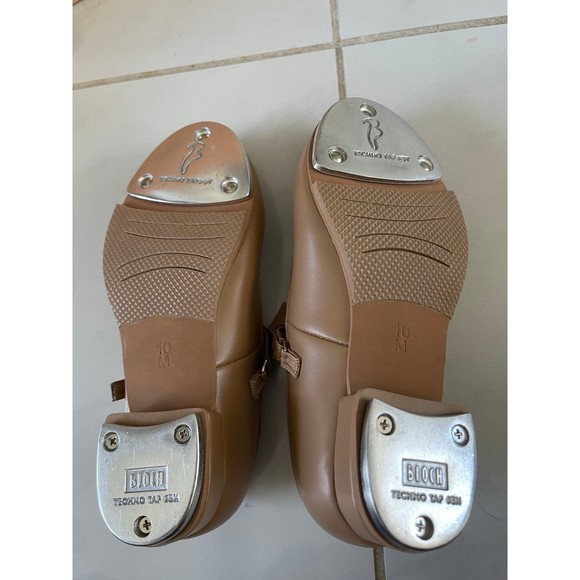 NEW BLOCH Merry Jane Tap Dance Ballet Tan Nude Beige Girls Shoes S0352G size 10 - Picture 5 of 10